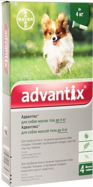 Краплі Bayer для собак Advantix 1х0,4 мл до 4 кг 17075