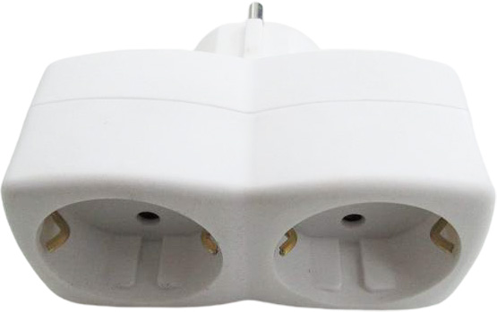 Двійник Electraline із заземленням 2 гн. білий 55072 