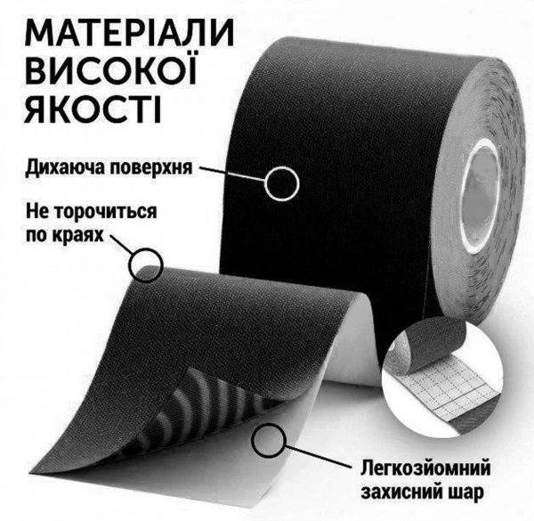 Кінезіологічний тейп PowerPlay 4315 5 мх 5 см чорний