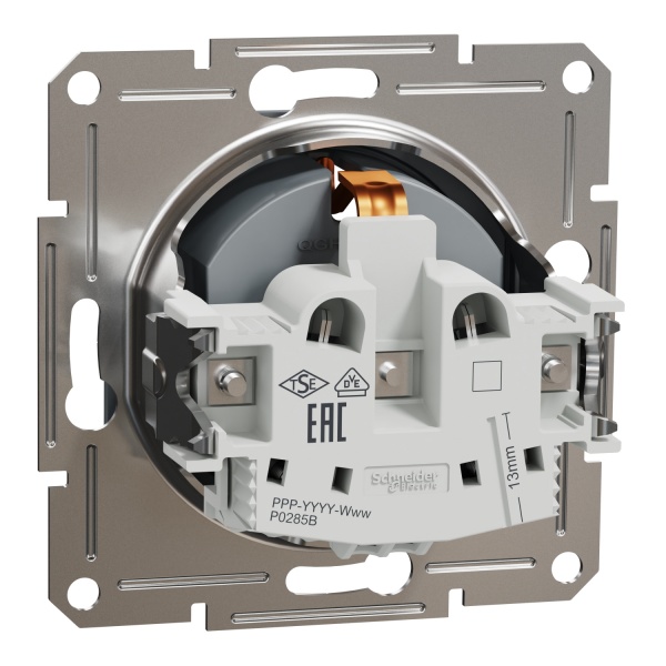 Розетка із заземленням Schneider Electric Asfora IP20 алюміній EPH2900162