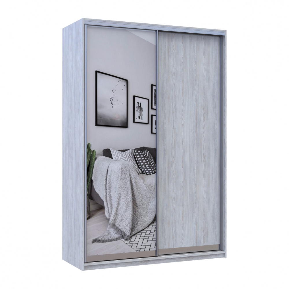 Шафа-купе Сіті Лайт Doros ДСПдзеркало 1,5 м 1500x600x2250 мм сосна натті двері ДСП/дзеркало