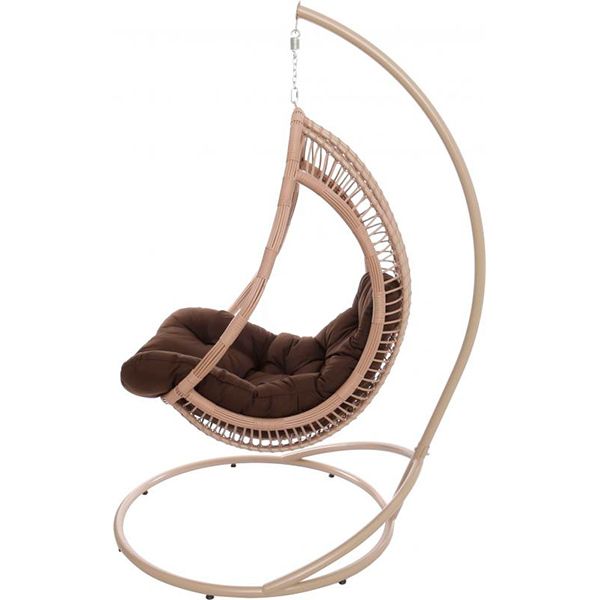 Кресло-кокон Наоми бежевый с подушкой