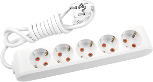 Удлинитель Viko 16 А 230 В с заземлением 5 гн. белый 3 м 90114503