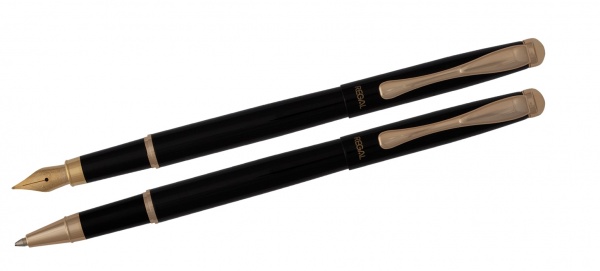 Набір ручок REGAL (перо+ролер) в подарунковому футлярі L, чорний 52605002 