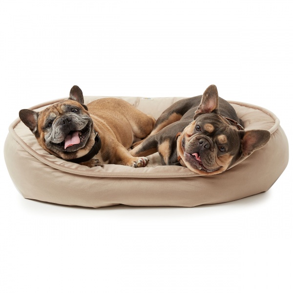 Лежак PETBED Velor Пончик L 90x75x20 см бежевый