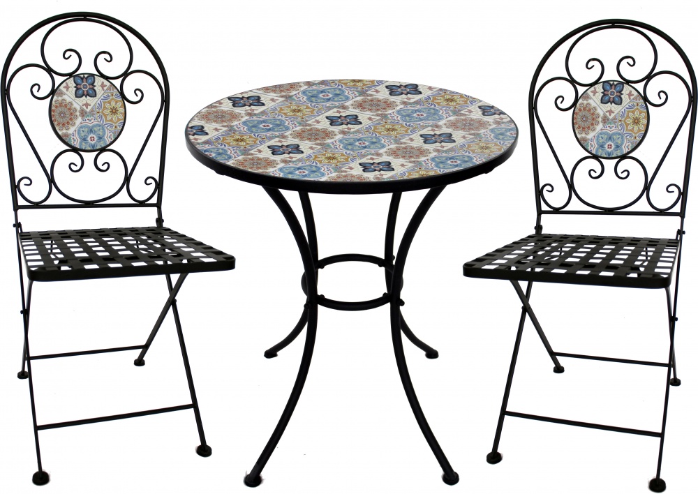 Комплект металлической мебели Indigo Парма черный/с узором