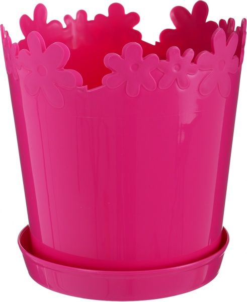 Горшок пластиковый Алеана Лютик круглый 2л розовый (А3798В-045) 