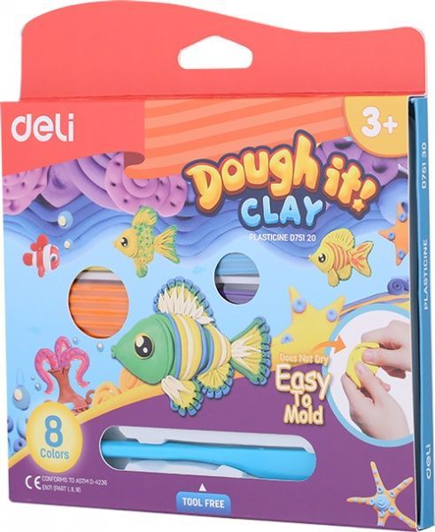 Пластилин восковой 8 цветов 160 г ED75120 Deli