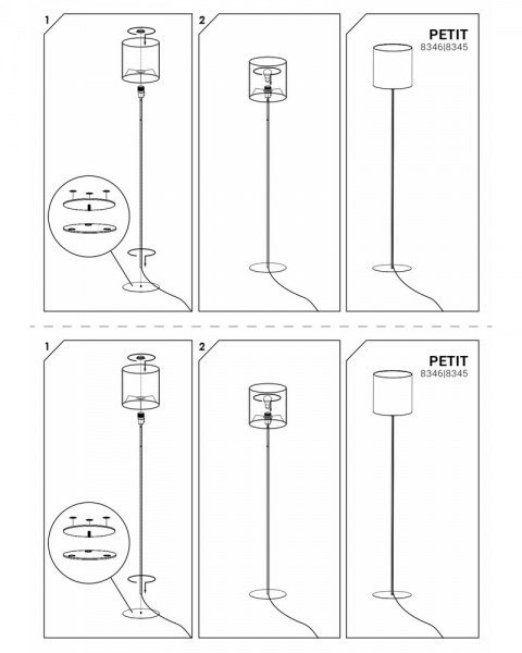 Торшер Nowodvorski Petit 40 Вт E27 білий 8345 