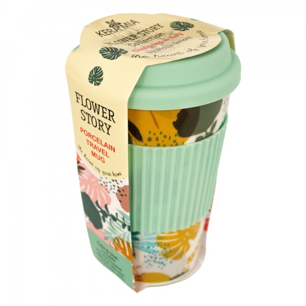Чашка с крышкой Flower story 440 мл 21-279-123 Keramia