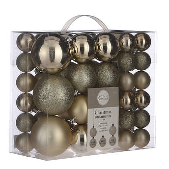 Набір ялинкових куль House of seasons d 8/6/4 см 46 шт. шампань 1082367