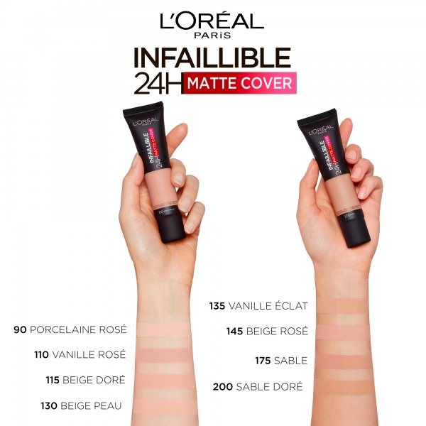 Крем тональный L'Oreal Paris Infaillible с матирующим эффектом 90 rose porcelain 30 мл