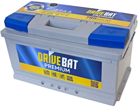 Аккумулятор автомобильный Monbat Drivebat Premium 6СТ-85 Низкополая Е 85Ah 780A 12V «+» справа