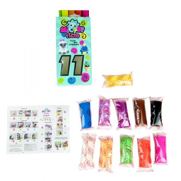 Масса для лепки Strateg Мистер тесто 11 цветов 30572