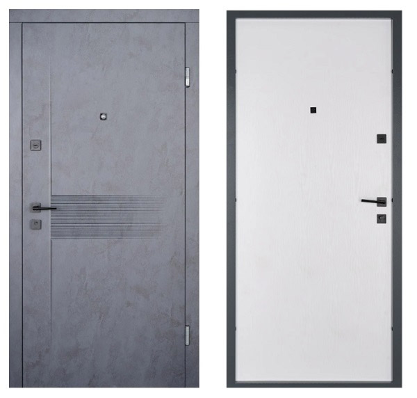 Дверь входная Abwehr АМ (485+0) 086 П (Бантр + Б) 2GEN Avers бетон антрацит/белый 2050х860 мм правый
