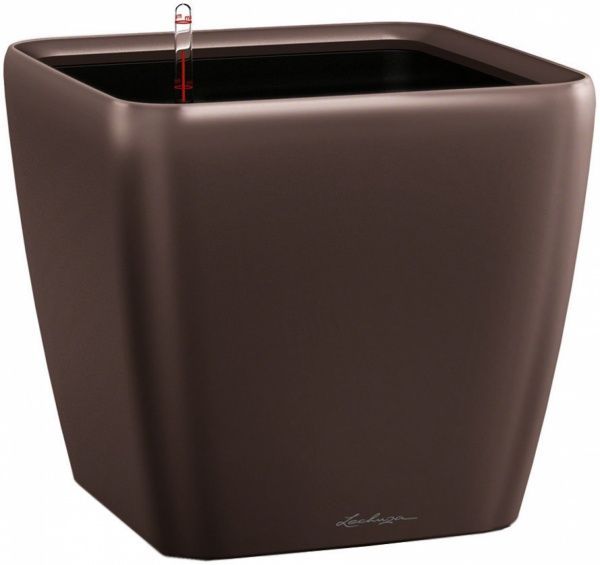 Вазон пластиковый Lechuza Quadro Premium LS 43 квадратный 71,6л кофейный (16181) 