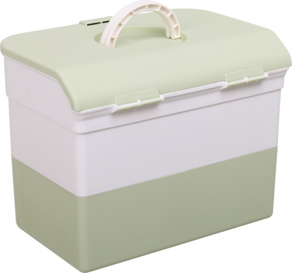 Органайзер для косметики многоуровневый с ящиками 32х20х25 см белыйзеленый 