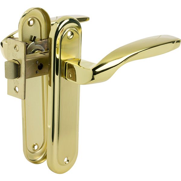 Защелка врезная с ручками Arona матовая латунь