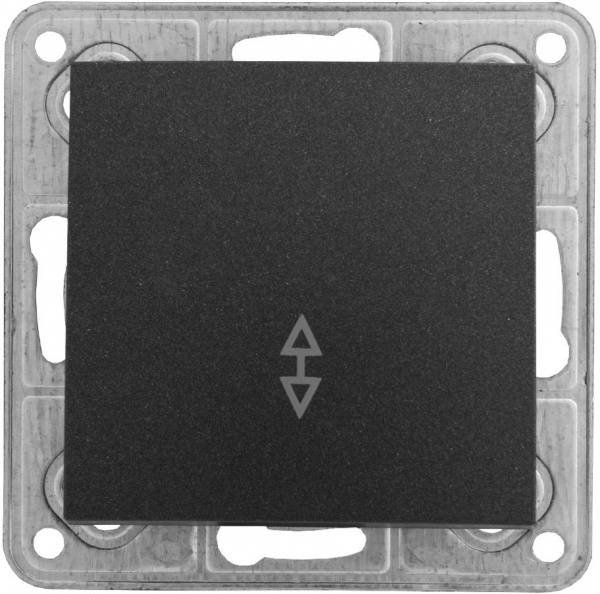 Выключатель проходной одноклавишный LXL Tesla TLXL3506A без подсветки графит 3506A graphite