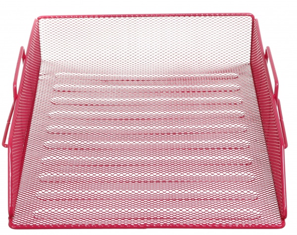 Лоток для бумаг горизонтальный металл 26,5х33,5х7,8 см розовый Nota Bene