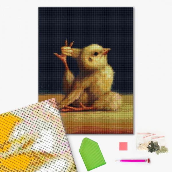 Алмазная мозаика Йога курочка ©Lucia Heffernan 40х50 см Brushme 