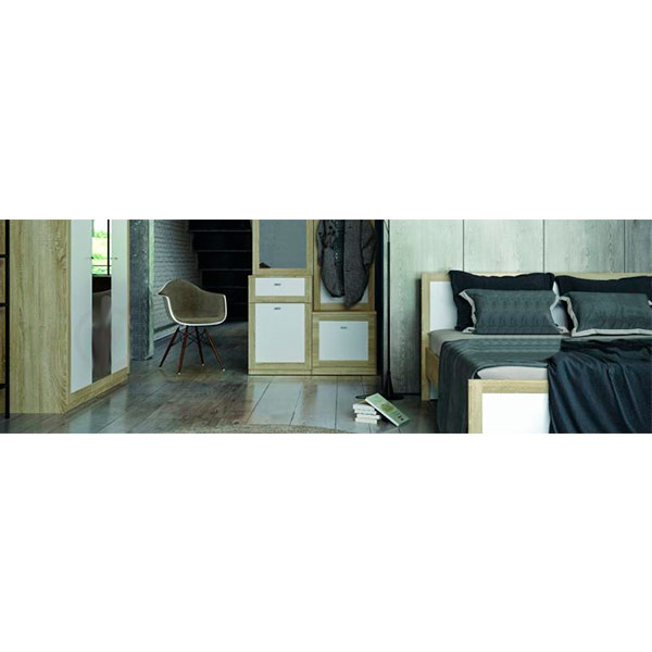 Шкаф Aqua Rodos Malaga 3Д дуб сонома белый 