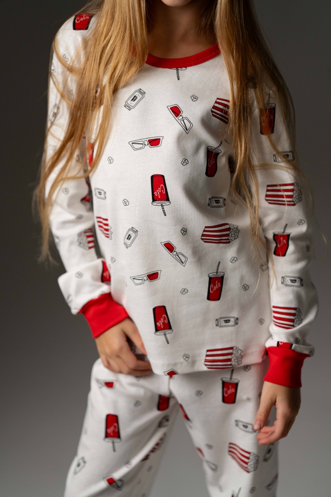 Пижама для девочек German Volf принт кока-кола р.128-134 молочный/с принтом 25124
