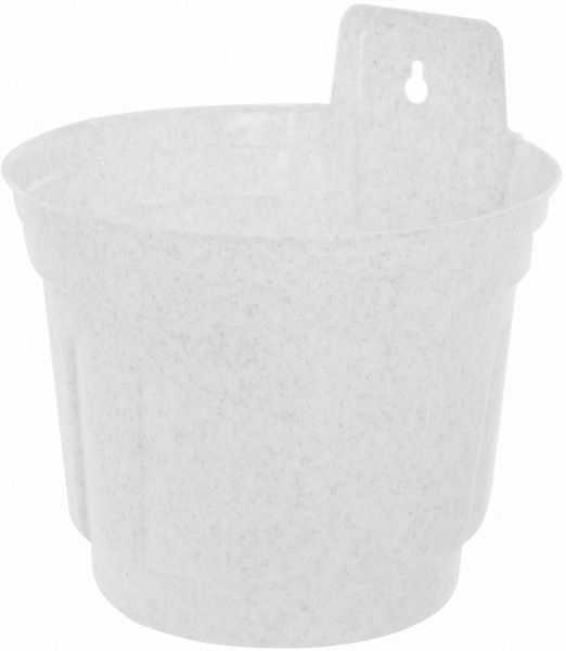 Горщик пластиковий Алеана Рина настінний круглий 0,9л (112058) білий із сірим 