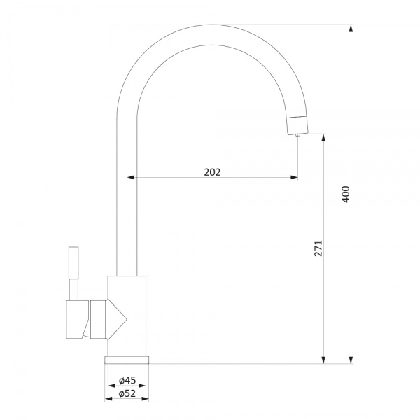 Смеситель для кухни Damixa с каналом для питьевой воды Merkur DX710730000