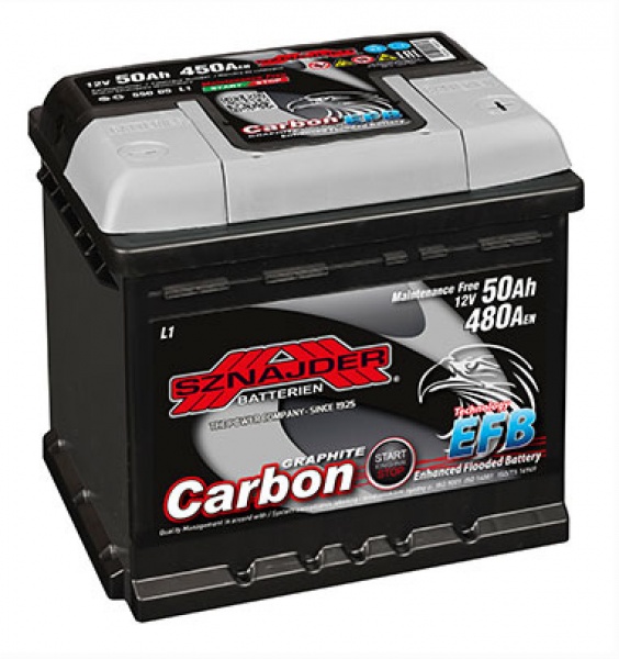 Аккумулятор автомобильный Plus 6СТ- 50Aз 50Ah 480A 12V «+» справа