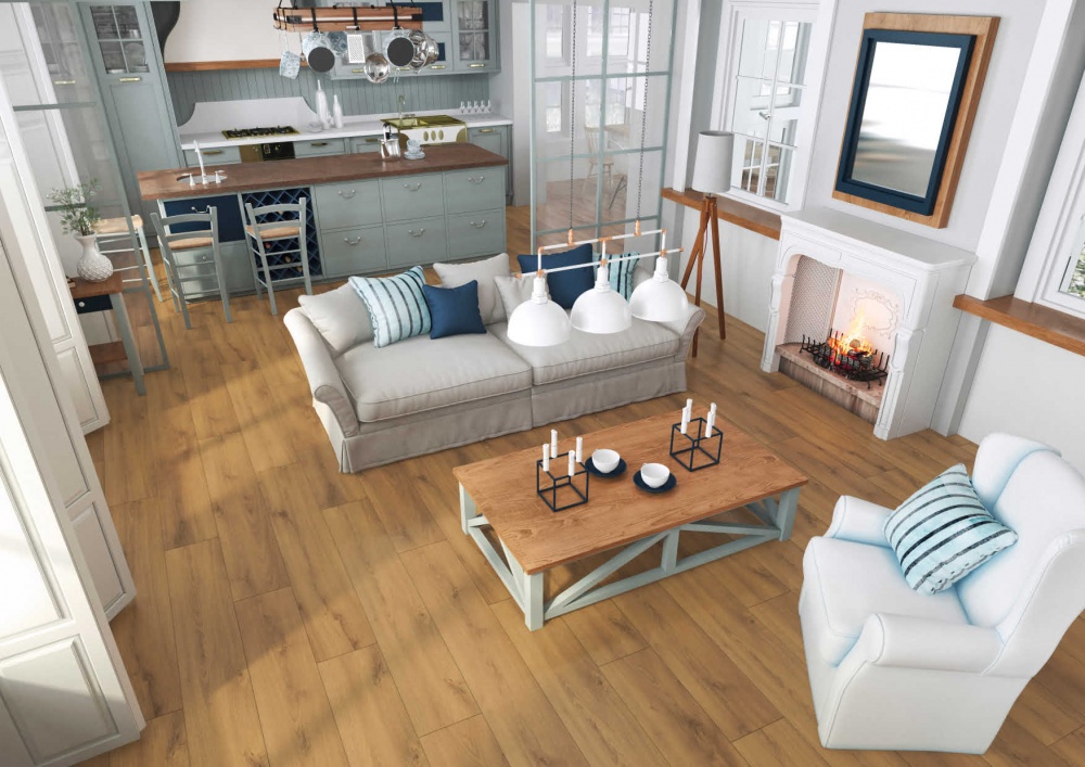 Ламінат King Floor Premium Line V4 KF225 дуб кембридж 32/АС4 8 мм (D4918)