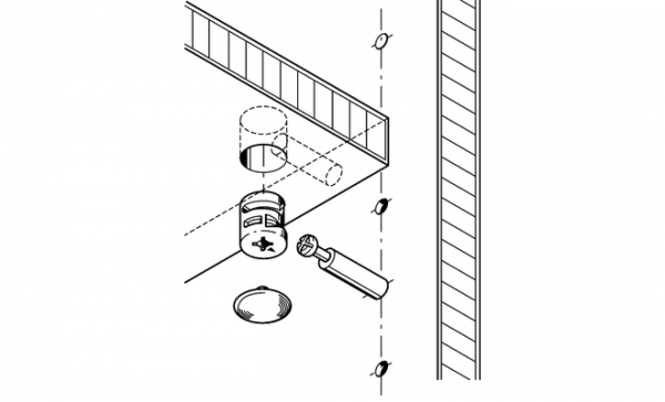 Стяжка MINFIX 16 мм з болтом 8 шт. Hafele