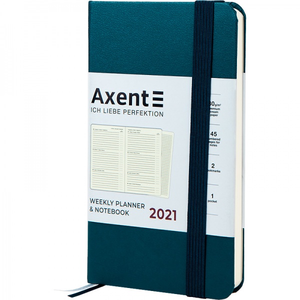 Щотижневик 2021 Pocket Strong А6- малахітовий Axent 46599