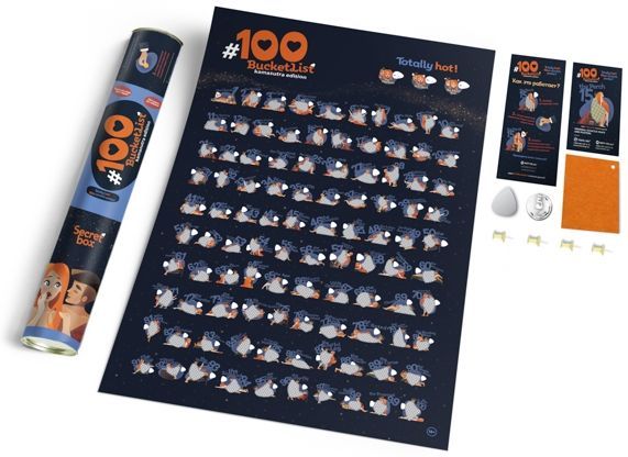Cкретч постер 100 ДЕЛ KAMASUTRA edition (тубус)