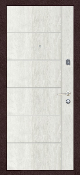 Дверь входная TM Riccardi Стандарт G графит матовый / дуб белый 2050x960 мм правая