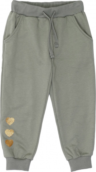 Штаны для девочек Funtime Сердечки р.122 оливковый 