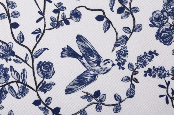 Скатерть Fama 140x180 см белый с синим Luna 