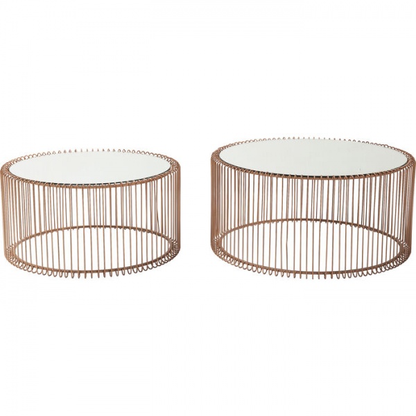 Стіл декоративний KARE Design Wire Copper 34x70x70 см набір з 2 шт. 