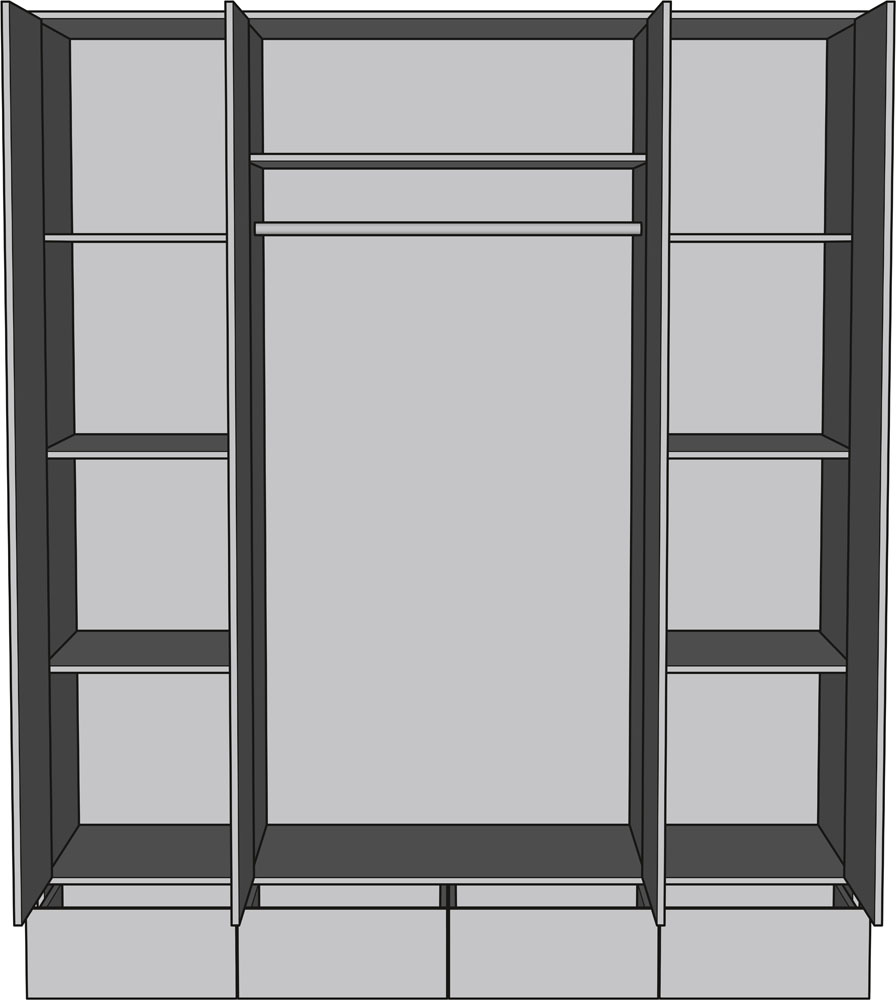 Шафа Світ Меблів Каміла 4Д3 Дуб артизан 2200х1890х615 мм графіт /