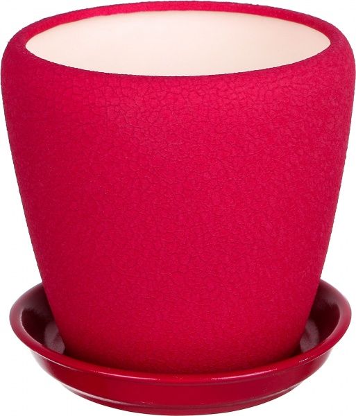 Горшок Ориана-Запорожкерамика Грация №3 шелк круглый 2,3л бордовый 