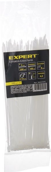 Стяжка кабельная Expert 3х200 мм 100шт.CN30231634 белый 
