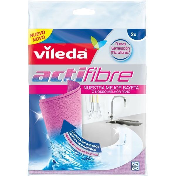Салфетка Vileda Actifibre Allpurposecloth 170х200 мм см 2 шт./уп. / голубой