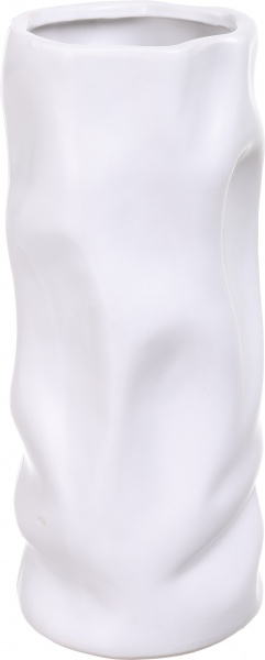 Ваза керамічна біла Rumpled 14х34 см