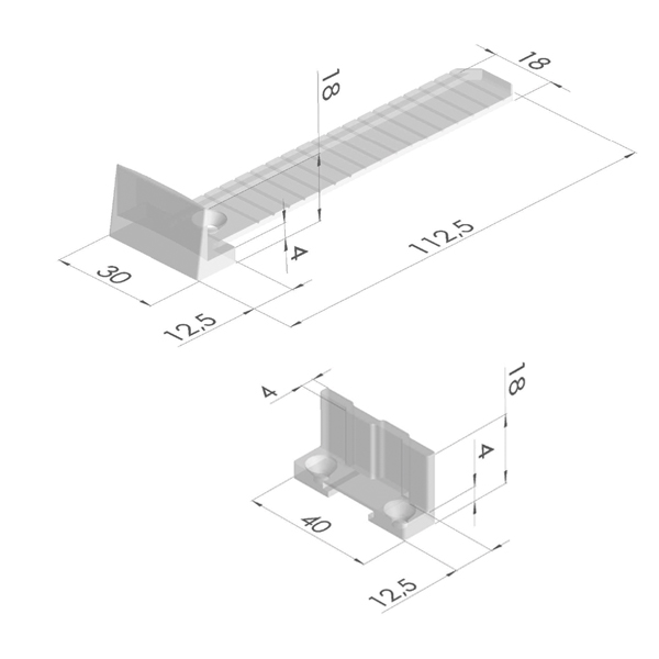 Направляючий елемент Valcomp Herkules провідник універсальний для розсувних дверей