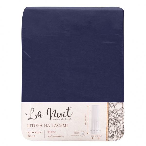 Штора BONA 150х280 темно-синий La Nuit