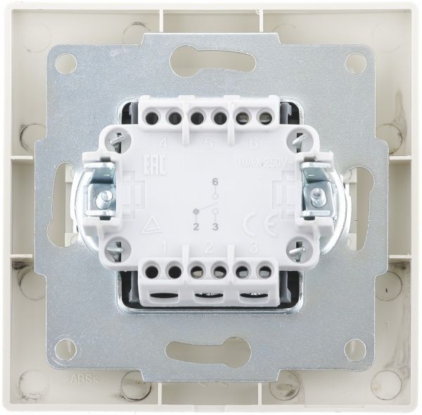 Переключатель проходной одноклавишный UP! (Underprice) One Plus без подсветки 10 А 220В крем 706-0303-105