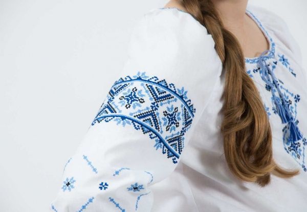 Сорочка-вишиванка Гармонiя Веснянка р.86 білий із синім 