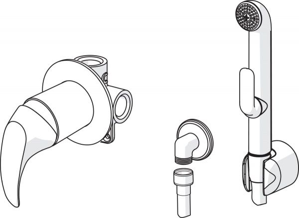 Смеситель для душа Oras скрытого монтажа Polara гигиеническим душем Bidetta 9488