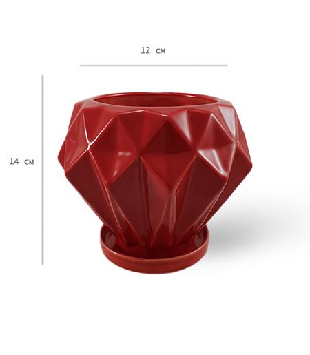 Горщик керамічний Резон Блават круглий 1,2 л червоний (Р283чер) 