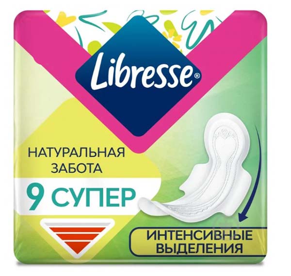 Прокладки гігієнічні Libresse Natural Care Super super 9 шт.